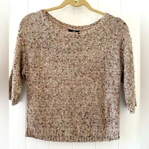 Women’s H&M short sleeve brown fall top blouse pullover size XS